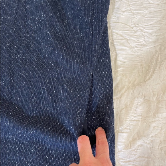 Theory Women's Size 8 Dress Navy Rail Texture Sleeveless Button Back - Picture 5 of 8